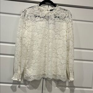 Adrianna Papell Cream Lace Blouse